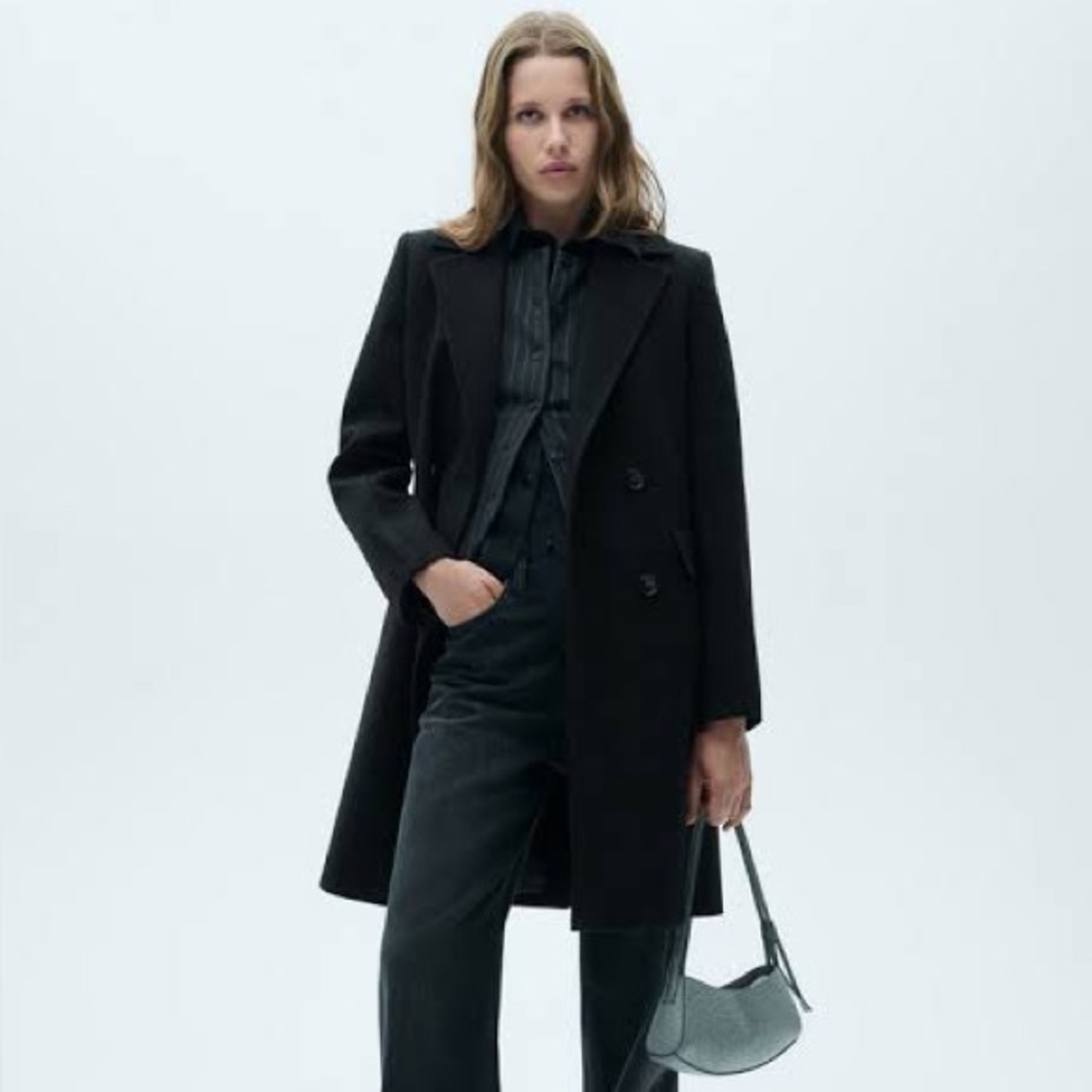 Mango Double Breasted Black coat